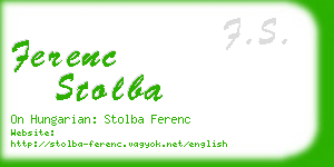 ferenc stolba business card